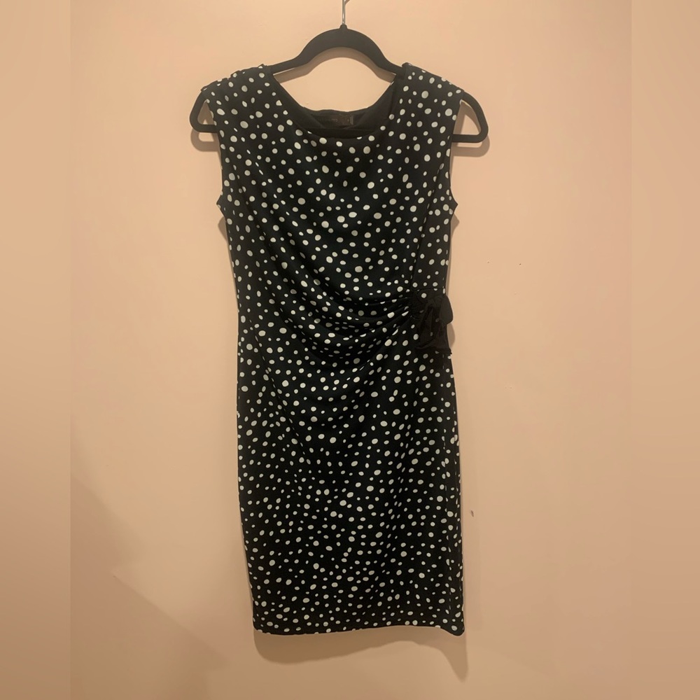 The Limited Sleeveless rouched black And White Polka Dots Size S